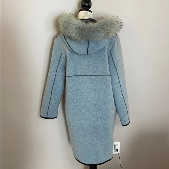 Gorgeous Blue Fur-Trimmed Puffer Coat - Picture 2 of 8